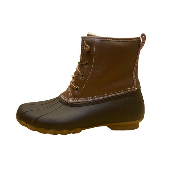 Serra Women’s Brown Leather Faux Fur-Lined Insulated Waterproof Duck Boots Sz 9 - Picture 7 of 11